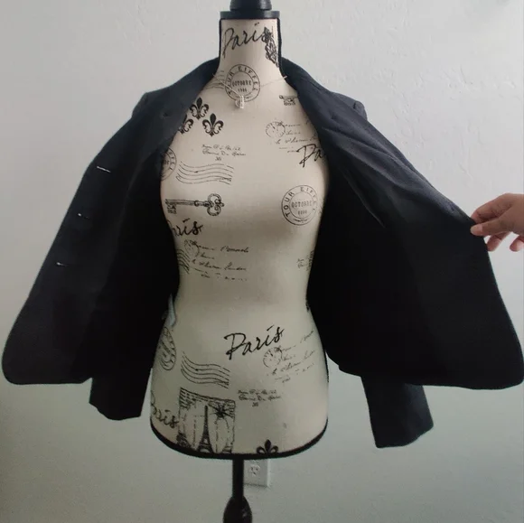 Ann Taylor Loft Dark Gray Business Casual Office Work Petite Blazer_4P - Picture 5 of 8